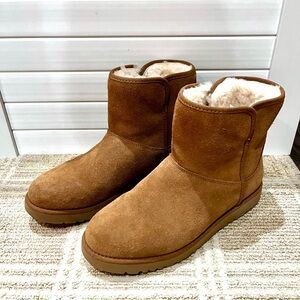 Brown Suede Ugg Boots with Shearling Lining